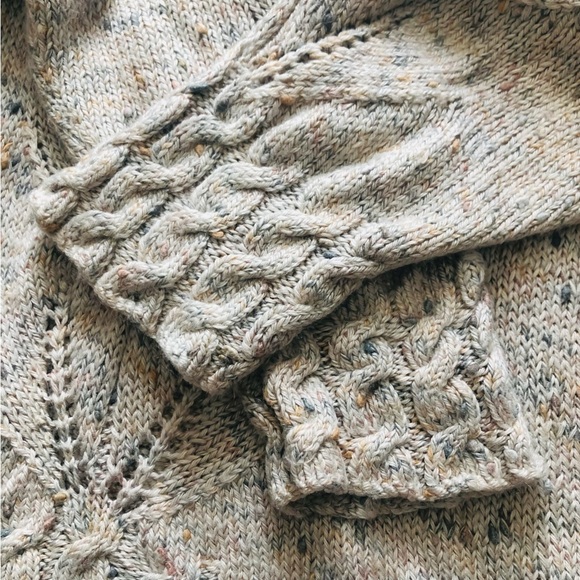 Handmade Grey & Cream Cable Knit Sweater - Picture 6 of 10